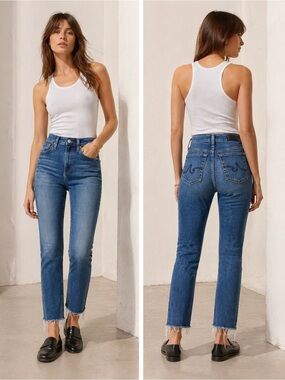 The Mari - AG High-Rise Slim Straight Jeans - in colour 10 years daylight